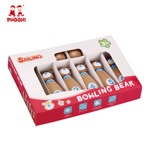 Juguete de <span class=keywords><strong>bolos</strong></span> de madera patrón del oso <span class=keywords><strong>niños</strong></span> al aire libre <span class=keywords><strong>juego</strong></span> de <span class=keywords><strong>bolos</strong></span> de Madera Juguetes - Product Image 2