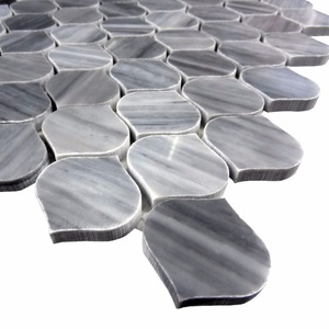 Piastrelle a Mosaico in Marmo Grigio Moderno a Forma di Pesca, Bellissime per Bagno, Lucide, per Interni di Ville e Sale da Pranzo - Product Image 4