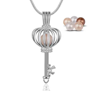 Popular Jewelry Harmony Bola Hollow Heart Pearl CageとChime Ball Pendant Necklace Angel Callers