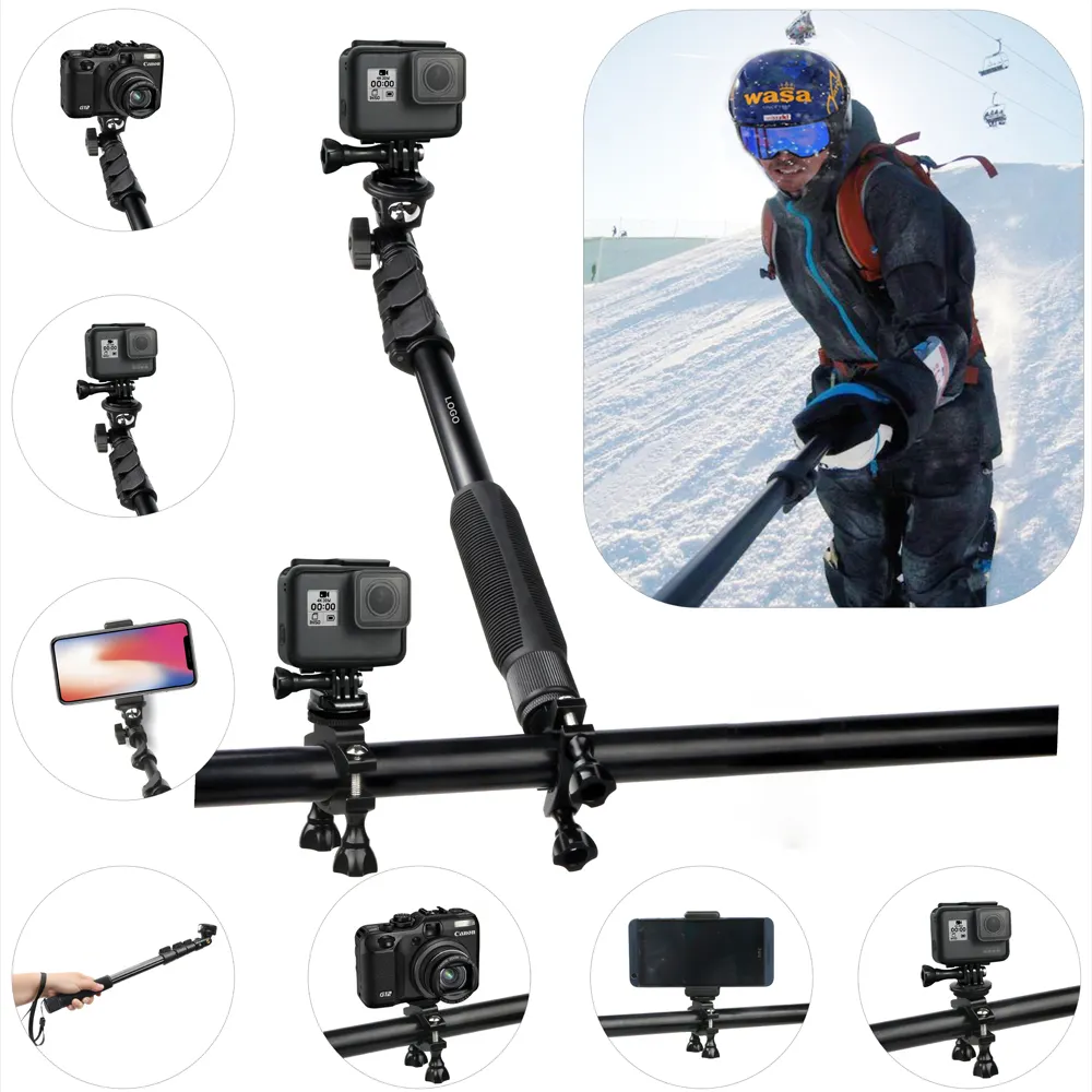 Professional 10-in-1 Monopod Selfie Stick for All GoPros, Action Cameras, Cellphones, Digital Compacts with Remote