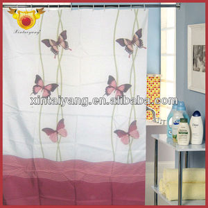Butterfly printed polyester ready made shower curtains bathroom curtain door <span class=keywords><strong>ikea</strong></span> - Product Image 1