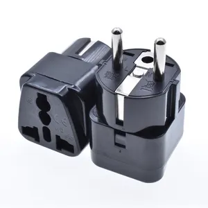 Steker Adaptor Usa Ke France Tipe F Bulat 2 Pin 4.8Mm Daya Electrica Steker Konversi Universal Ke Eropa Eu Travel