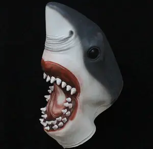 Hot selling Novelty Non-toxic Latex Full Head Realistic DIY Costume Shark mask With CE international approvals