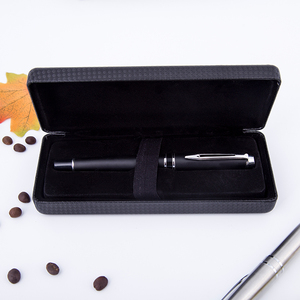 custom logo luxury metal ball pen black pen gift set with box