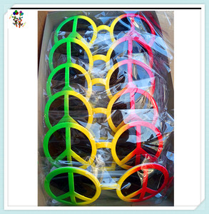 Vestido Hippie de plástico, disfraz de lujo, arcoíris, signo de paz, <span class=keywords><strong>gafas</strong></span> de fiesta, HPC-0622 - Product Image 4