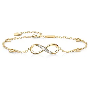 925 Silver Anklet Fashion 925 Sterling Silver Infinity Heart Anklets For Girls