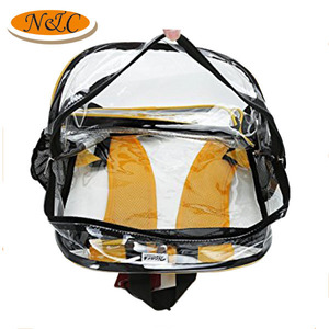 Graziosi bambini in pvc trasparente chiaro sacchetto di scuola dello zaino con tasche laterali a rete, resistente materiale pvc trasparente zaino all'ingrosso - Product Image 6