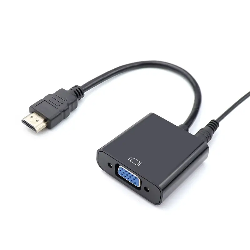 HDMI Male To VGA Female with Audio Cable plated gold connector Video Adapter Cable For PC DVD HDMI Converter