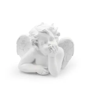 Home Decoratie Desktop Decor Denken Buste Angel Jongen Hars Witte Engel Standbeelden