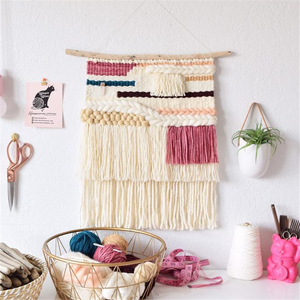 Neutral <strong>Boho</strong> Blush <strong>Wall</strong> <strong>Hanging</strong> on Driftwood rainbow Weaving Kids Room Decor - Product Image 1