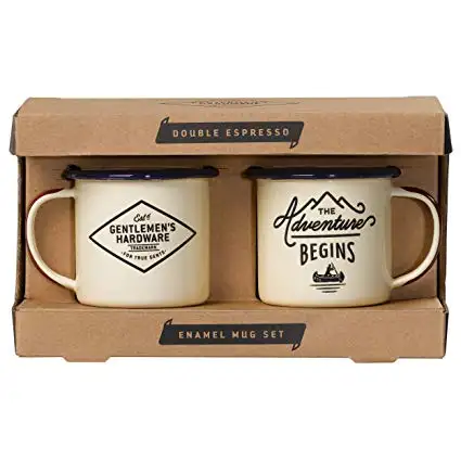 En gros logo personnalisé impression rouleau jante 12oz blanc camping métal acier tasse café bière émail tasse