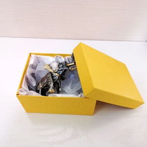 Boîte à bijoux en métal éléphant en alliage d'étain plaqué or, peinte à <span class=keywords><strong>la</strong></span> <span class=keywords><strong>main</strong></span>, couleur grise, avec cristaux, pour cadeaux du Nouvel An - Product Image 6