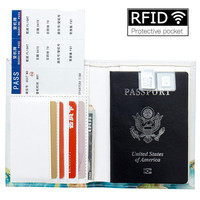 Logo Personnalisé Taille Standard Pas Cher RFID Blocage En Cuir Pu Porte-Passeport pour Hommes Femmes