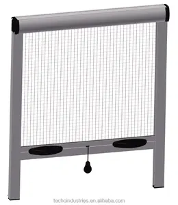 Aluminum Frame Insect Roller Mosquito Screen Window Fiberglass Dust Proof Fly Retractable Pull Down Screen Window