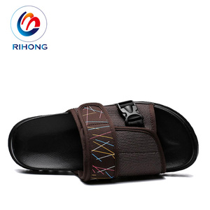 De la chine importation noir complet personnalisé fait à la main hommes vente entière chevet toboggan sandale paresseux pantoufle - Product Image 4