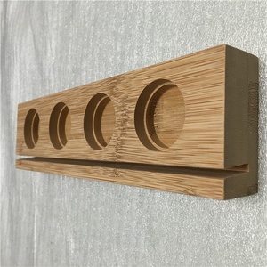 Natuurlijke Bamboe Display Standaard Etherische Olie Fles Rack Custom Gegraveerd Logo Houten Fles Plint Oliën Organizer Houder Te Koop