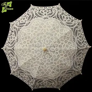 Parapluie en dentelle pour femme, nouveau, luxueux, romantique, en tissu blanc, bon marché, pour mariage