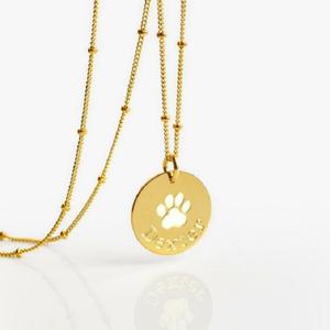 Ispirare la collana personalizzata con la stampa della <span class=keywords><strong>zampa</strong></span> di cane gioielli in acciaio inossidabile in memoria del tuo amico peloso per una festa di nozze o un regalo - Product Image 3