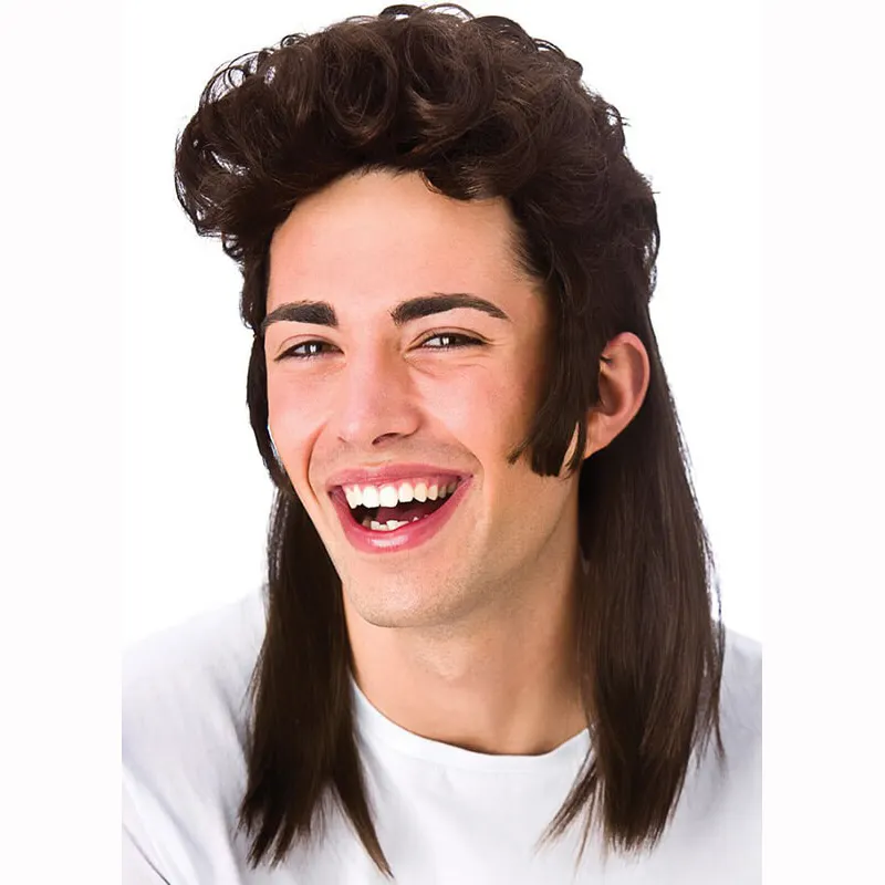 80s mens mullet wig for party