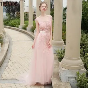 Di alta Qualità Con Scollo A V Appliques In Rilievo Paillettes Damigella D'onore Della Cinghia Vestito WF110 - Product Image 1