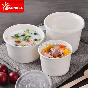 Cuenco desechable de papel para sopa con tapas