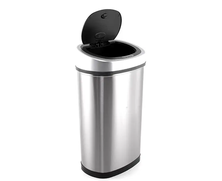 Eco-Friendly 12L/42L/50L smart dustbin automatic stainless steel induction trash can waste bin