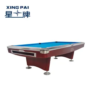 Table de <span class=keywords><strong>billard</strong></span> américaine XINGPAI A136 dorée avec pieds en bois massif - Écologique, garantie 1 an, table de <span class=keywords><strong>billard</strong></span> officielle 9 boules - Product Image 1