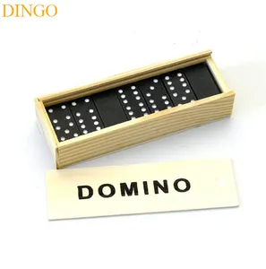 ชุด Domino กล่องกล่องไม้ Dominos ชุด Domino เกม