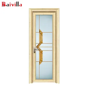 Les portes battantes simples les plus populaires pour toilettes intérieures, portes <span class=keywords><strong>de</strong></span> salle <span class=keywords><strong>de</strong></span> bain en aluminium, portes <span class=keywords><strong>de</strong></span> toilettes en verre dépoli - Product Image 1