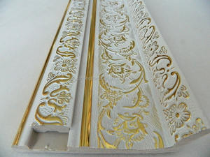 Nouveauté, vente chaude sur le marché du Moyen-Orient, moulures de plafond en plastique blanc avec or pour la décoration intérieure - Product Image 2