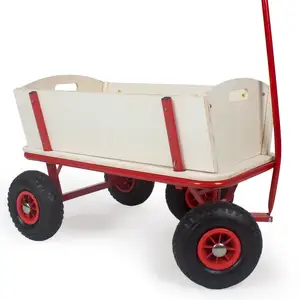 儿童木制旅行车全地形拉红色栏杆儿童旅行车