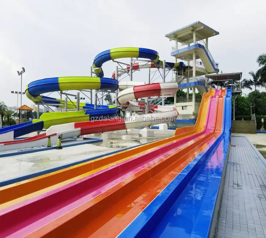 Dalang su Park kaydırağı komik Aqua Park su oyunları tatil otel için yeni tasarım sucul oyun ekipmanları fiberglas su kaydırağı