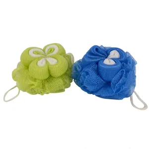 Wholesale Suppliers PE Mesh Pouf Bath Sponge Loofah with different colors giving people different bathing experience