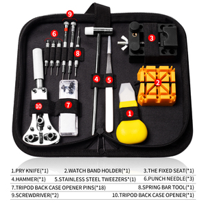 Xem công cụ sửa chữa Kit chuyên nghiệp mùa xuân thanh công cụ trở lại trường hợp mở tuốc nơ vít Công cụ Đồng hồ thợ đồng hồ - Product Image 5