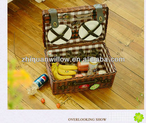 Nhà Máy Bán Buôn Quà Tặng Lớn Mua Handmade Mây <span class=keywords><strong>Hamper</strong></span> Dã Ngoại Set Cho 6 Người Wicker Picnic Basket Với Chăn Mat - Product Image 4