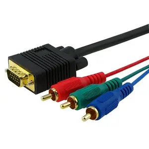 Cabo cozido vga 3 rca para db9, adaptador estéreo av