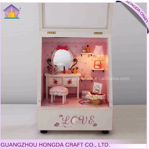 BRICOLAJE DIY hechos a mano casas de muñecas en miniatura con caja de música <span class=keywords><strong>ligera</strong></span> de teatro - Product Image 5