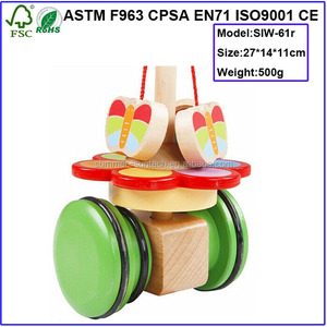 Madera Animal de la historieta lana sola carretilla niño rápido Walker mano del bebé juguetes de niño - Product Image 6