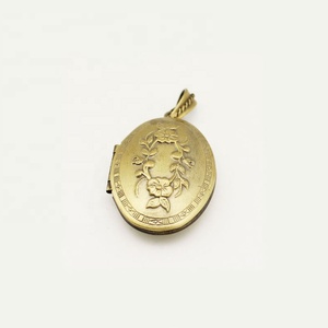 Vintage Stijl Messing Afwerking Sieraden Ovale Foto Fotolijst Medaillon Hanger Ketting - Product Image 3
