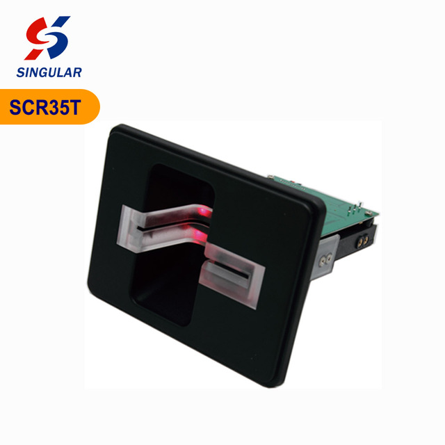 ID Card Reader with Translucent Bracket for Slot Machines USB Plug & Play Track 1/2/3 MSR Reader ISO7816 Compliant