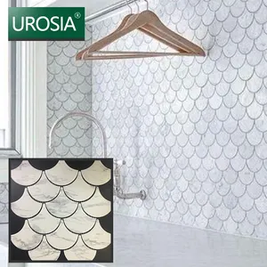 Scala di pesci di Mosaico Per La Decorazione di Interni Scaglie di Fan a Forma di Scala di Pesci di Ceramica Mosaico