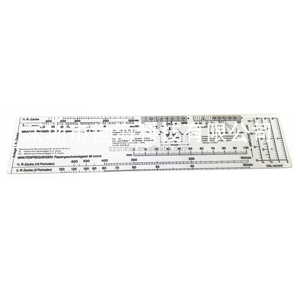 Heart Rate Conversion Ruler Hospital Plastic EKG Heart Rate Electrocardiogram Scale Ruler
