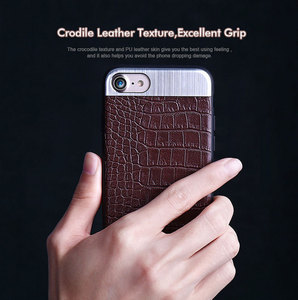 Cuero de lujo de la PU del cocodrilo piel metal teléfono celular caso contraportada para iPhone x 8 8 más 7 7 más 6 6 Más - Product Image 4
