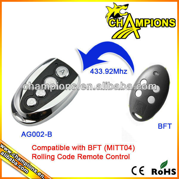Compatible avec BFT (MITTO 04) rolling code télécommande AG002-B