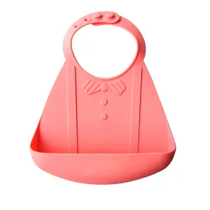 ONEQUAN Silicone Baby Bibs & Toddlers, BPA Free Waterproof Adjustable Feeding Bib Food Catcher