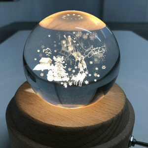 Bola de cristal transparente de <span class=keywords><strong>Feliz</strong></span> <span class=keywords><strong>Navidad</strong></span>, cristal K9 de 80mm, personalización promocional - Product Image 2