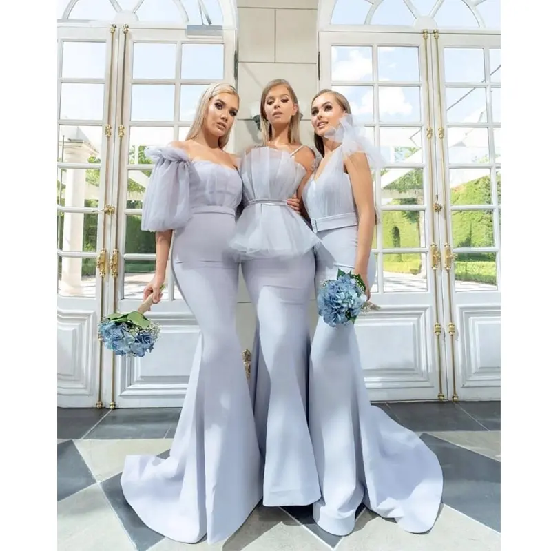 Formelle lange moderne Frauen Hochzeit Lavendel Brautjungfer Kleid