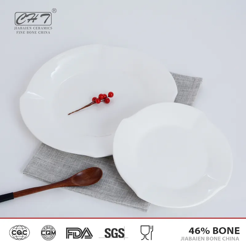 Vajilla de porcelana fina cerámica placas restaurante blanco para la venta