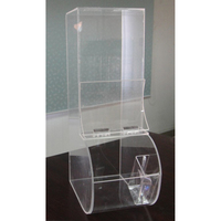Acrylique transparent pour s Lucite Display 2 compartiments empilable porte-bonbons stockage en plastique publicité Bin conteneur boîte