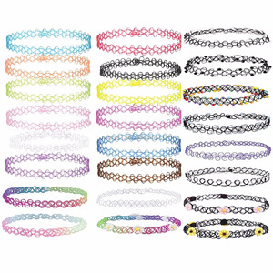 Moda colorido tatuaje gargantilla collar conjunto compras en línea al por mayor NS801868 - Product Image 3